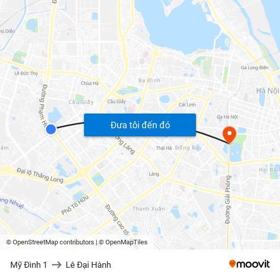 Mỹ Đình 1 to Lê Đại Hành map