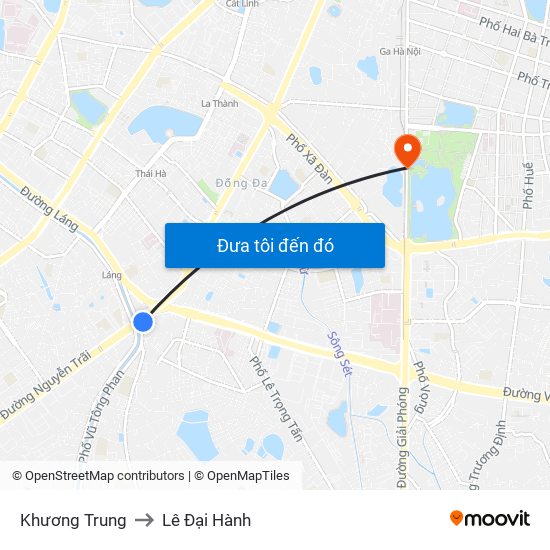 Khương Trung to Lê Đại Hành map