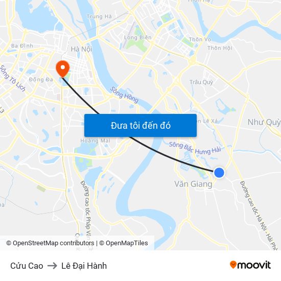 Cửu Cao to Lê Đại Hành map