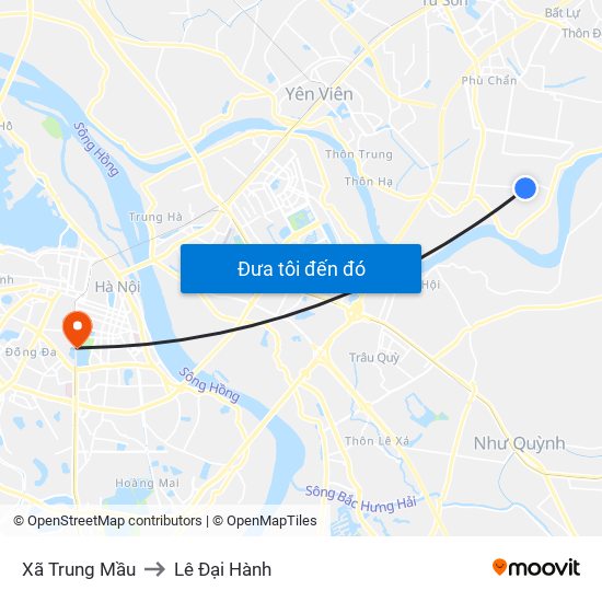 Xã Trung Mầu to Lê Đại Hành map