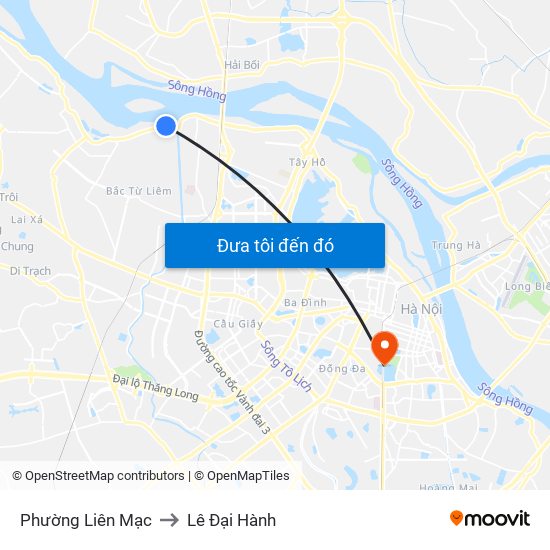 Phường Liên Mạc to Lê Đại Hành map