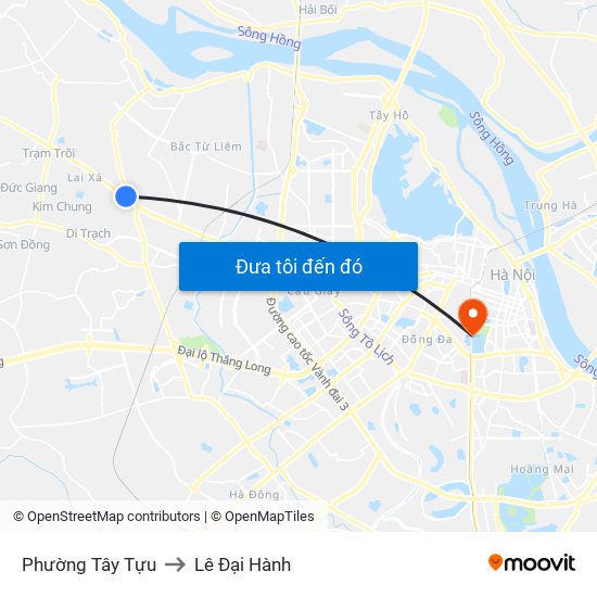 Phường Tây Tựu to Lê Đại Hành map