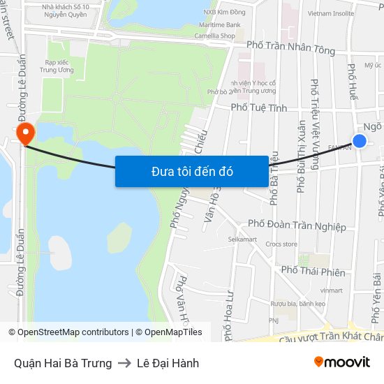 Quận Hai Bà Trưng to Lê Đại Hành map