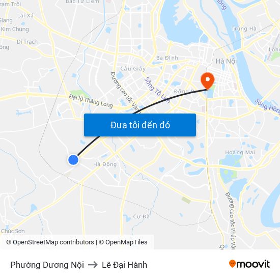 Phường Dương Nội to Lê Đại Hành map