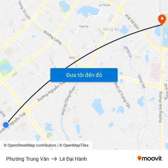 Phường Trung Văn to Lê Đại Hành map