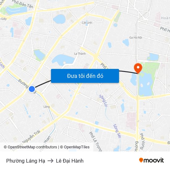 Phường Láng Hạ to Lê Đại Hành map