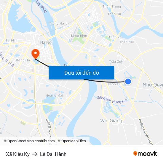 Xã Kiêu Kỵ to Lê Đại Hành map