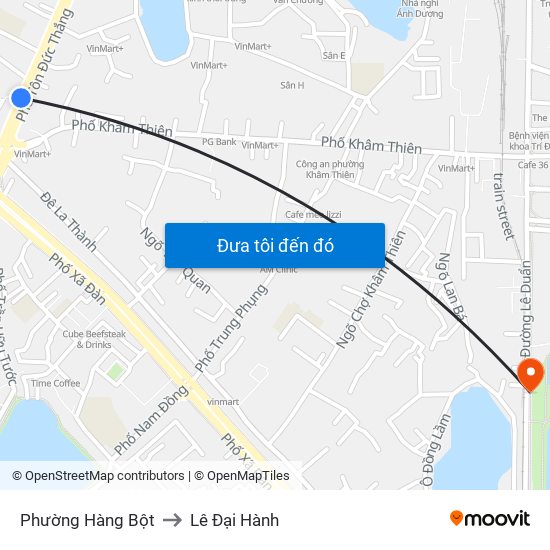 Phường Hàng Bột to Lê Đại Hành map