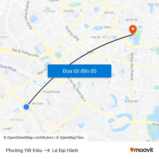 Phường Yết Kiêu to Lê Đại Hành map