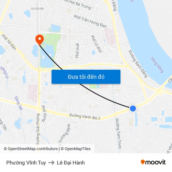 Phường Vĩnh Tuy to Lê Đại Hành map