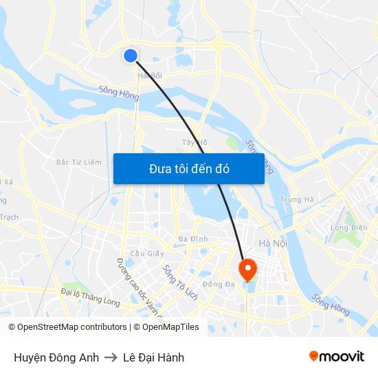 Huyện Đông Anh to Lê Đại Hành map