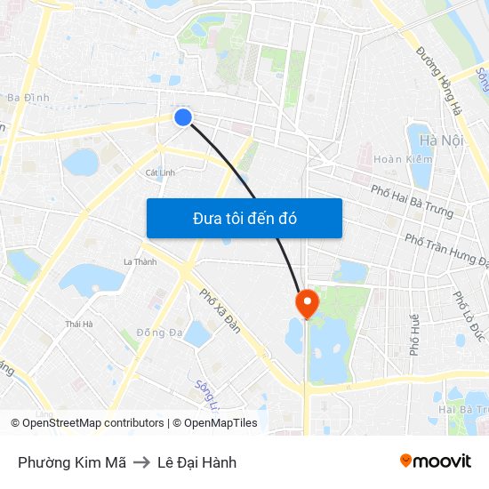 Phường Kim Mã to Lê Đại Hành map