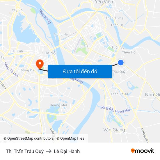 Thị Trấn Trâu Quỳ to Lê Đại Hành map