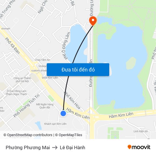 Phường Phương Mai to Lê Đại Hành map