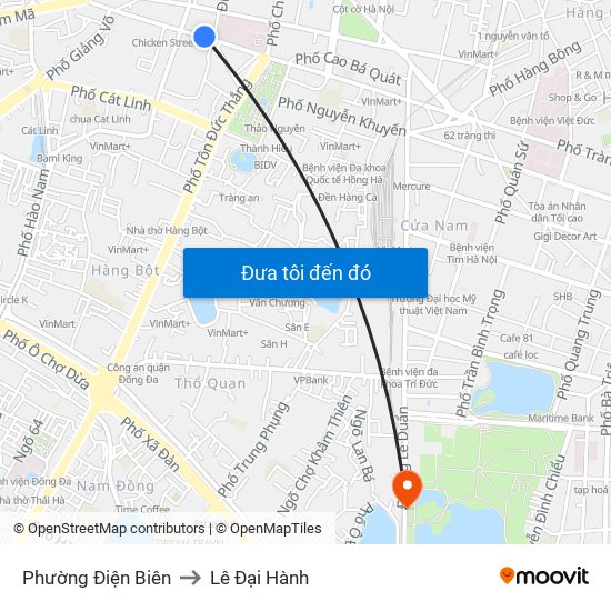 Phường Điện Biên to Lê Đại Hành map