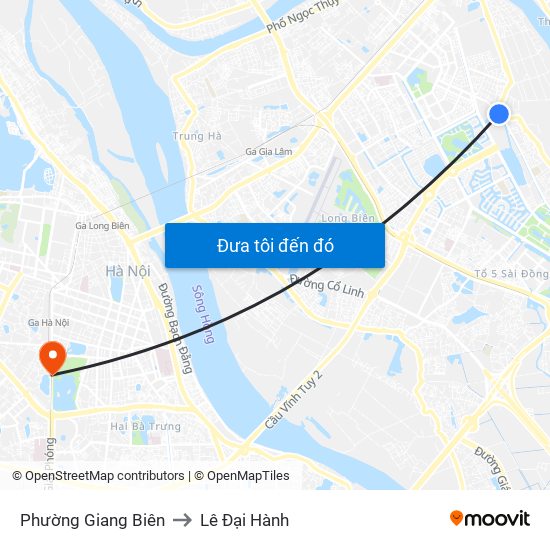 Phường Giang Biên to Lê Đại Hành map