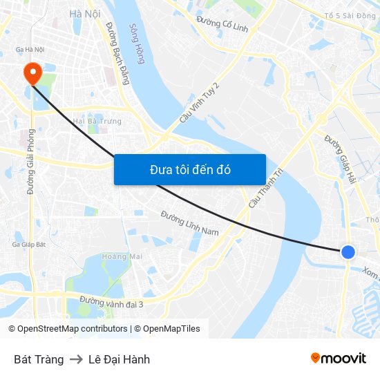 Bát Tràng to Lê Đại Hành map