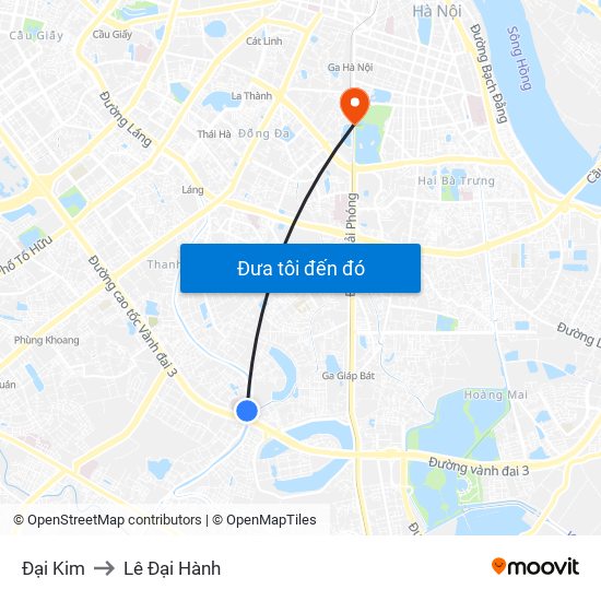 Đại Kim to Lê Đại Hành map