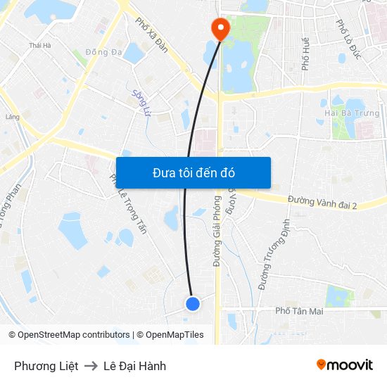 Phương Liệt to Lê Đại Hành map