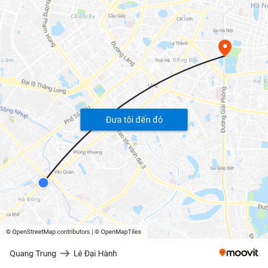 Quang Trung to Lê Đại Hành map