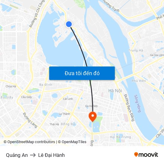 Quảng An to Lê Đại Hành map