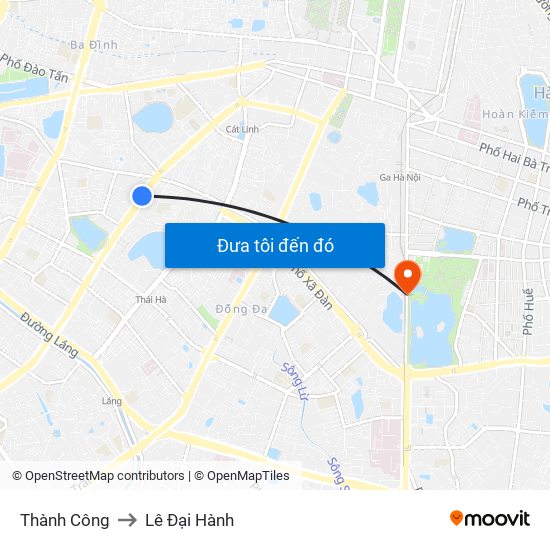 Thành Công to Lê Đại Hành map