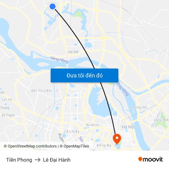 Tiền Phong to Lê Đại Hành map