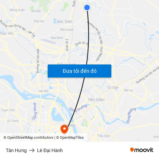 Tân Hưng to Lê Đại Hành map