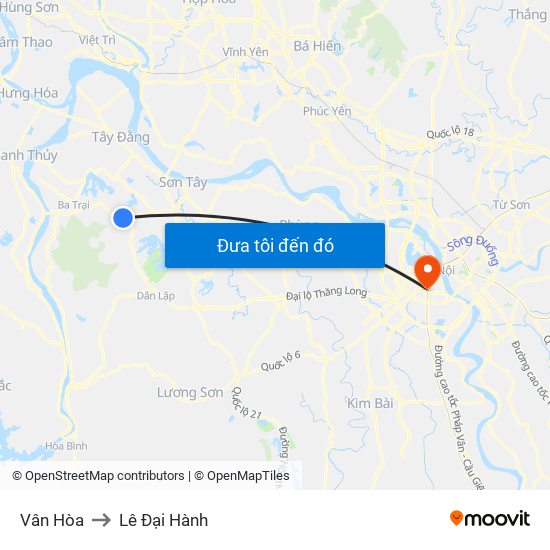 Vân Hòa to Lê Đại Hành map