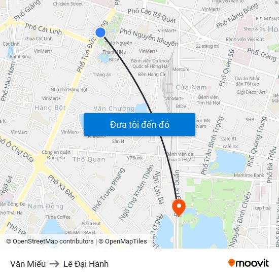 Văn Miếu to Lê Đại Hành map