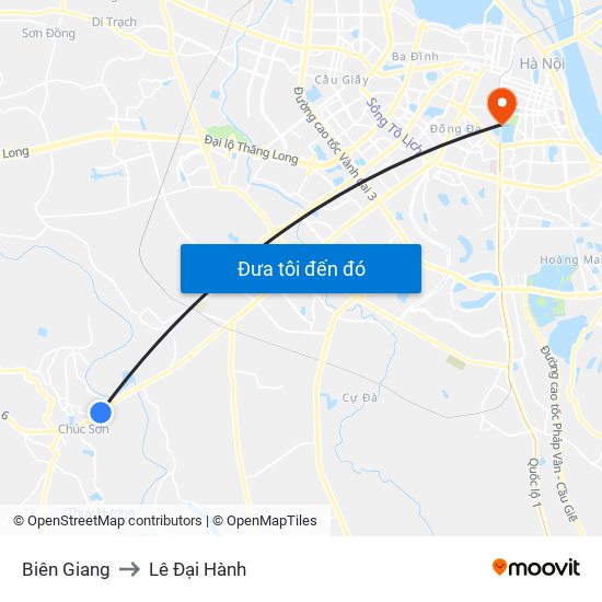 Biên Giang to Lê Đại Hành map