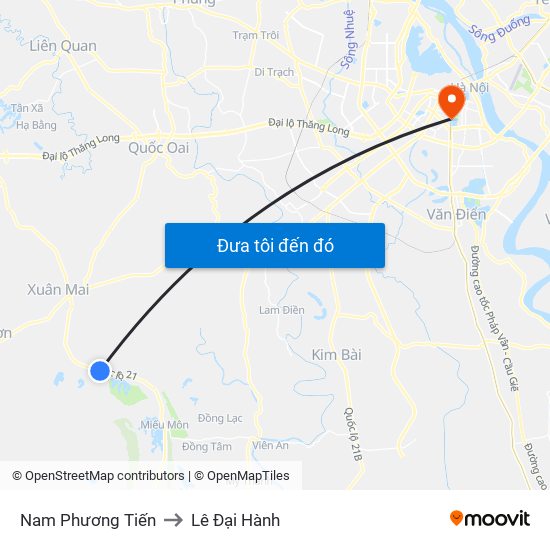 Nam Phương Tiến to Lê Đại Hành map