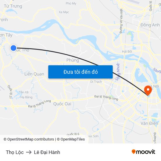 Thọ Lộc to Lê Đại Hành map