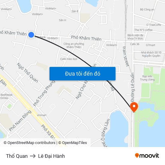 Thổ Quan to Lê Đại Hành map