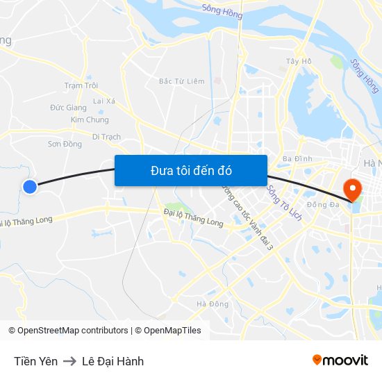 Tiền Yên to Lê Đại Hành map