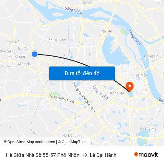 Hè Giữa Nhà Số 55-57 Phố Nhổn to Lê Đại Hành map