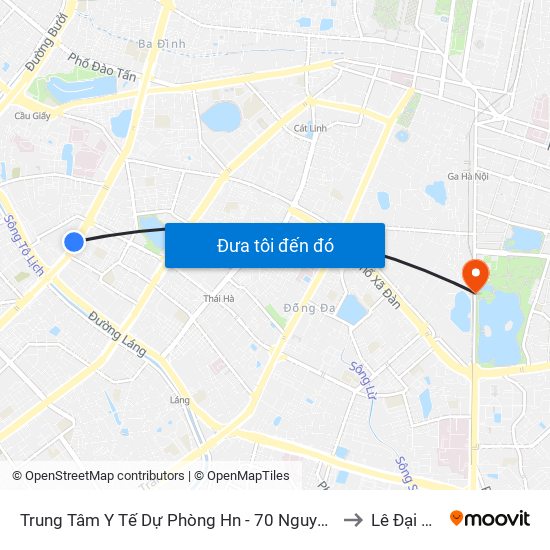 Trung Tâm Y Tế Dự Phòng Hn - 70 Nguyễn Chí Thanh to Lê Đại Hành map