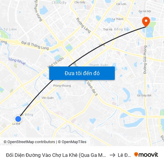 Đối Diện Đường Vào Chợ La Khê (Qua Ga Metro La Khê) - 405 Quang Trung (Hà Đông) to Lê Đại Hành map