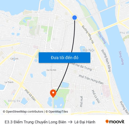 E3.3 Điểm Trung Chuyển Long Biên to Lê Đại Hành map