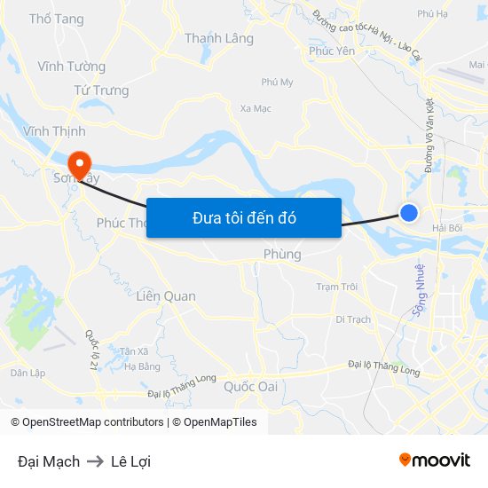 Đại Mạch to Lê Lợi map