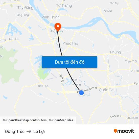 Đồng Trúc to Lê Lợi map