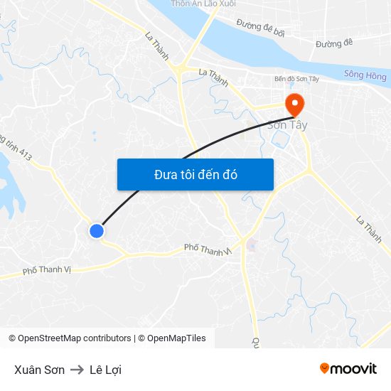 Xuân Sơn to Lê Lợi map