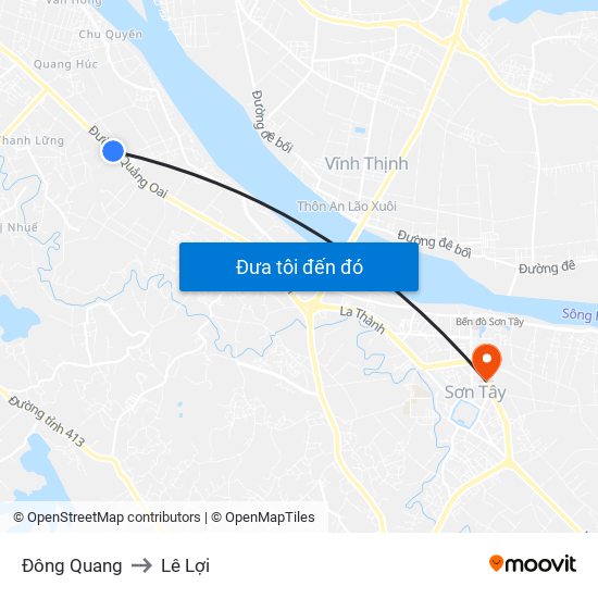Đông Quang to Lê Lợi map
