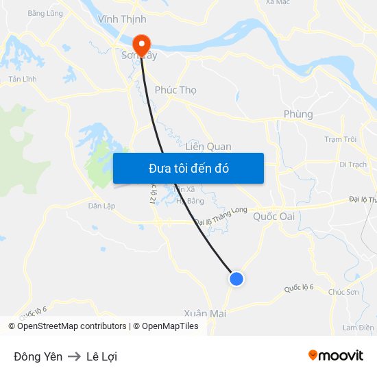 Đông Yên to Lê Lợi map