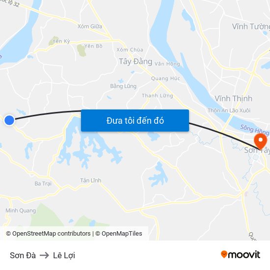 Sơn Đà to Lê Lợi map