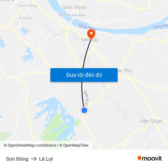 Sơn Đông to Lê Lợi map