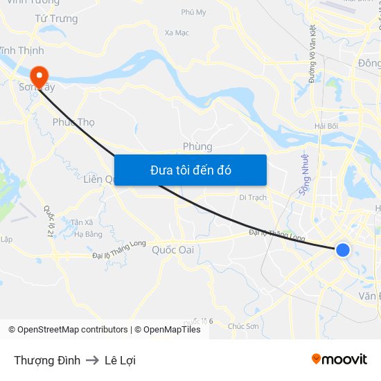 Thượng Đình to Lê Lợi map