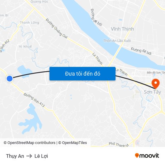 Thụy An to Lê Lợi map