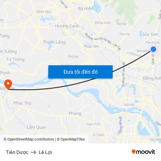 Tiên Dược to Lê Lợi map