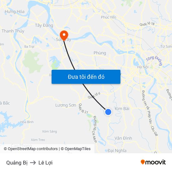Quảng Bị to Lê Lợi map